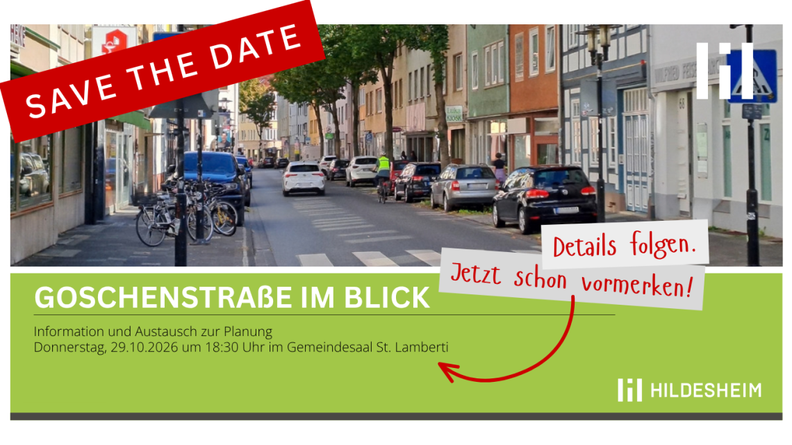 Save the Date Goschenstraße 29.10.26 | &copy; Quartiersmanagement Neustadt Hildesheim
